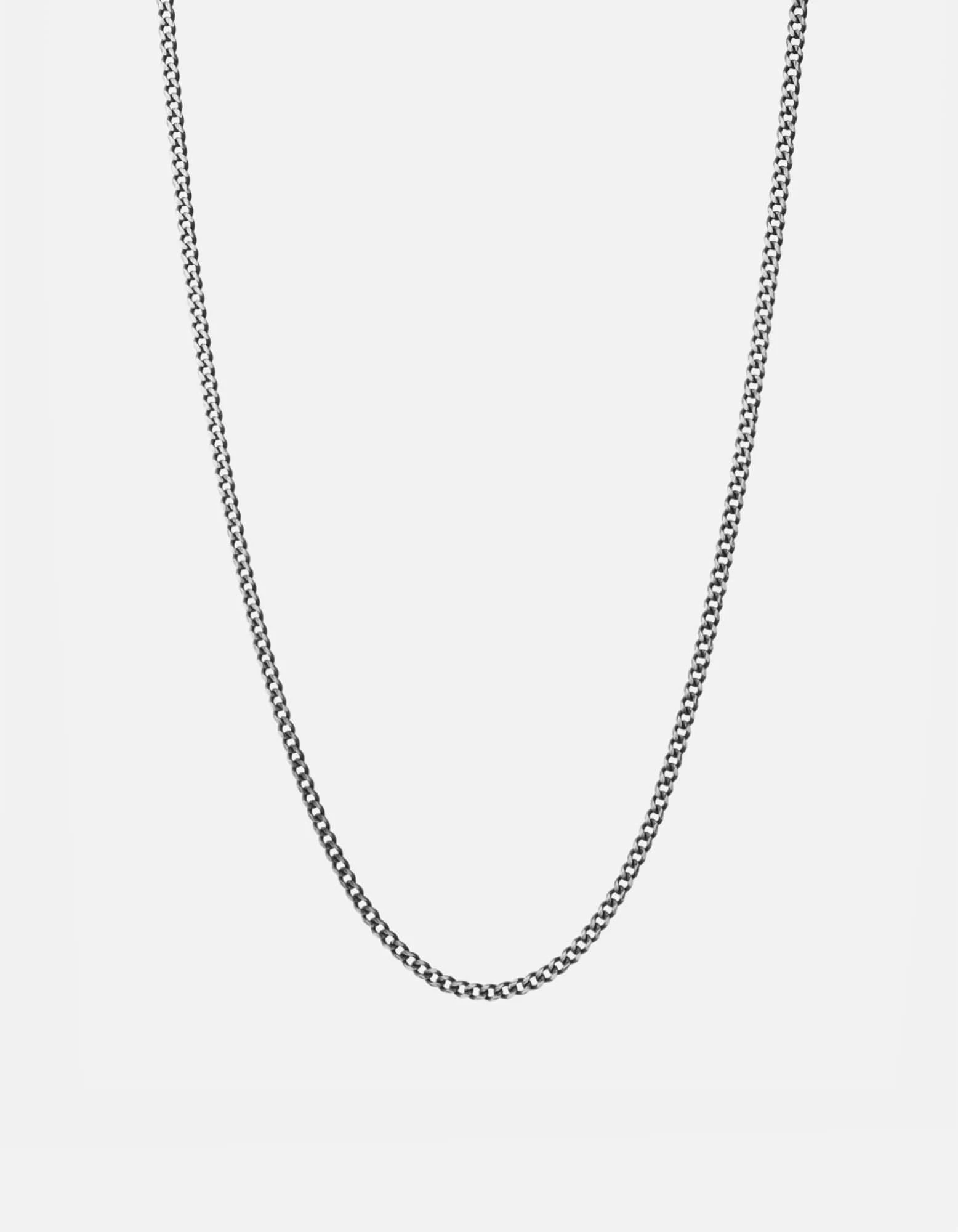 3mm Cuban Chain Necklace, Sterling Silver 3 3mm Cuban Chain Necklace, Sterling Silver