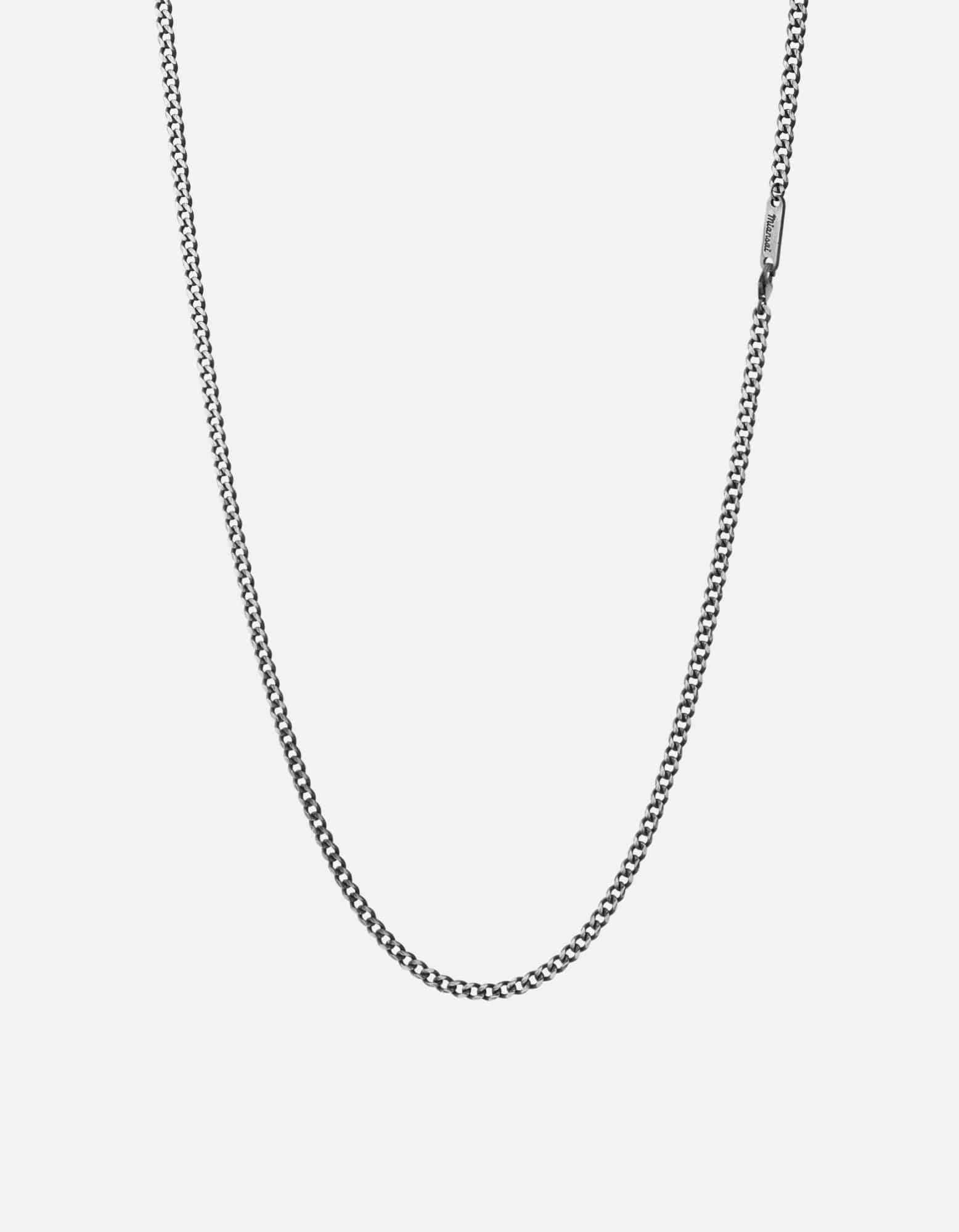 3mm Cuban Chain Necklace, Sterling Silver 4 3mm Cuban Chain Necklace, Sterling Silver - Image 2