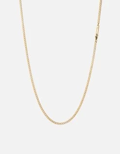 3mm Cuban Chain Necklace, Gold -Online Fashion Accessories 103 0227 color polishedgold 02