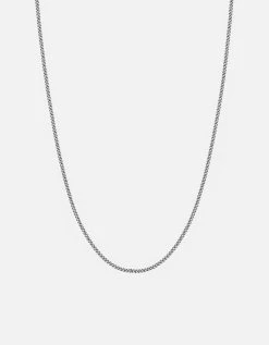 2mm Cuban Chain Necklace, Oxidized Silver 11 2mm Cuban Chain Necklace, Oxidized Silver -Online Fashion Accessories 103 0228 color oxidizedbrushed 01 7256dee4 0ec9 449a b446 e959287cb9c0
