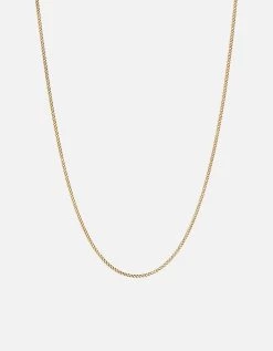 2mm Cuban Chain Necklace, Gold 11 2mm Cuban Chain Necklace, Gold -Online Fashion Accessories 103 0228 color polishedgoldvermeil 01