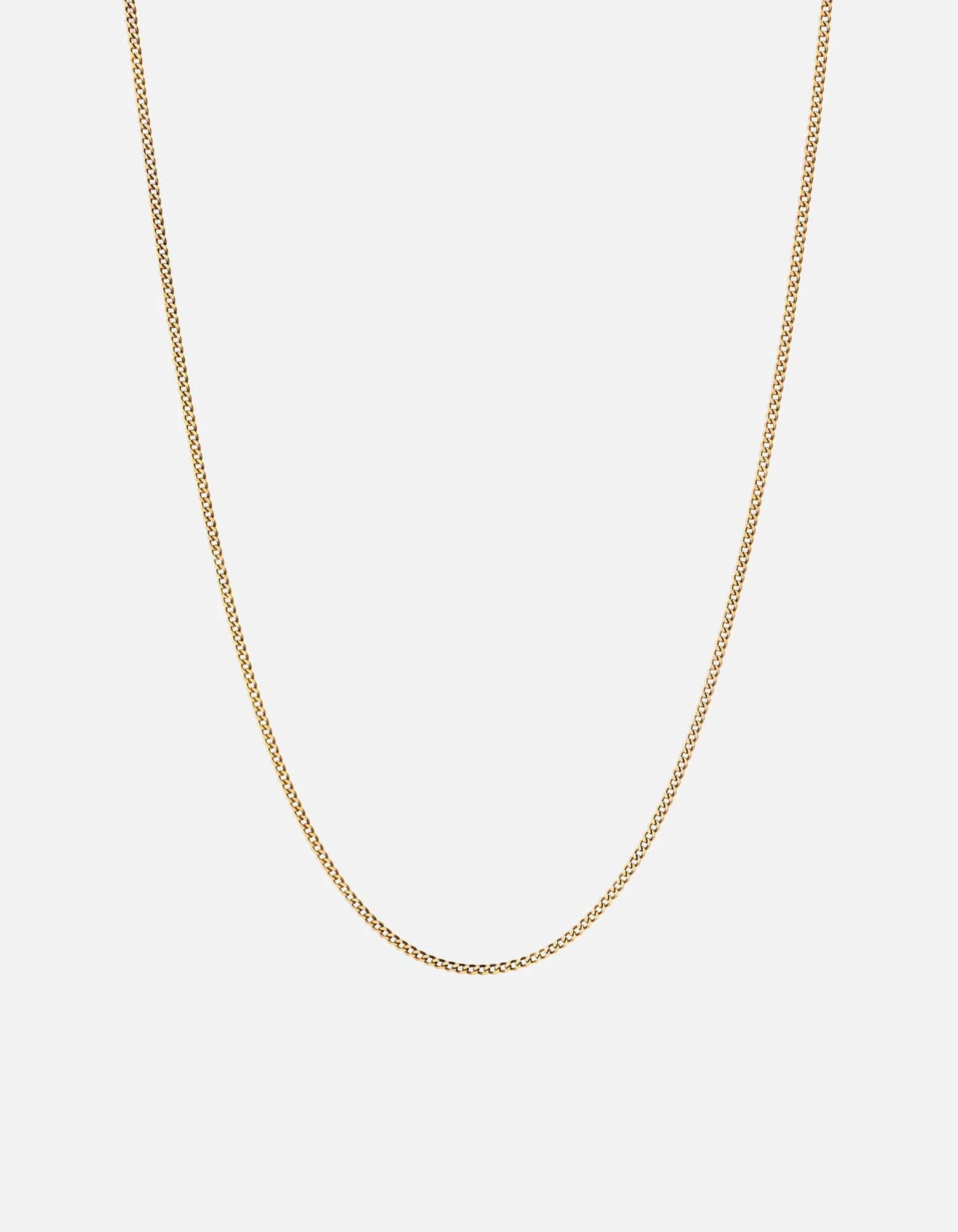 2mm Cuban Chain Necklace, Gold 5 2mm Cuban Chain Necklace, Gold - Image 3