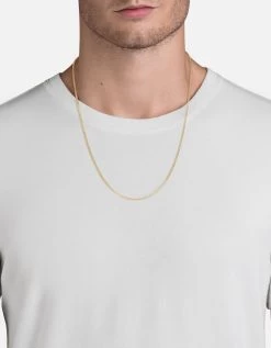 2mm Cuban Chain Necklace, 14k Gold -Online Fashion Accessories 103 0228 finish 14kgold 02 9d88e6a5 37f2 47f6 a5d8 50664640199e