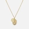 Mini Saints Necklace, 14k Gold Pavé