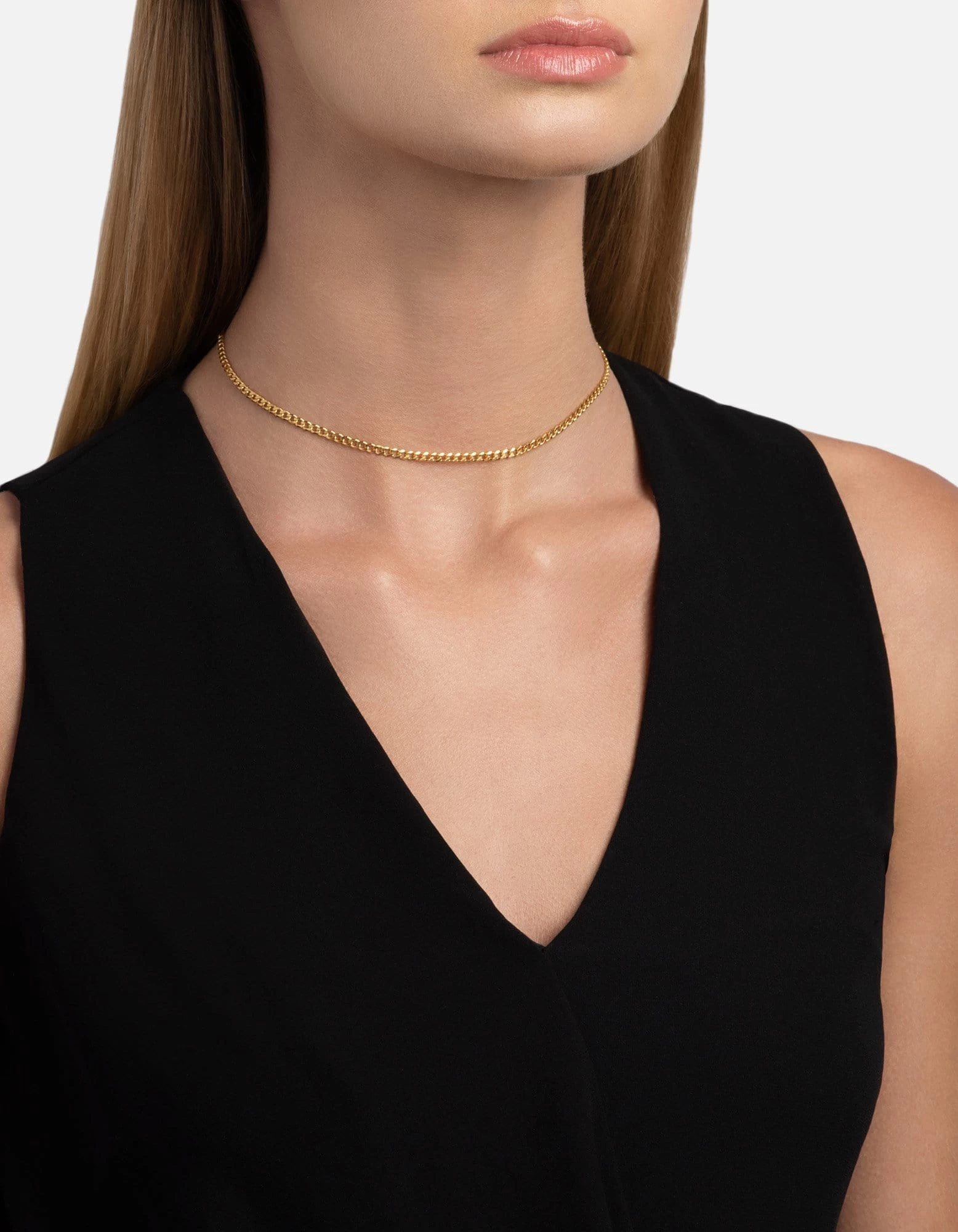 Cuban Link Choker, Gold Vermeil 4 Cuban Link Choker, Gold Vermeil - Image 2