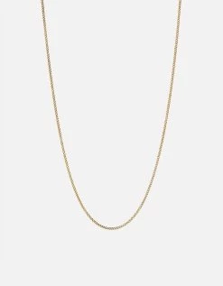 1.3mm Cuban Chain Necklace, Gold Vermeil
