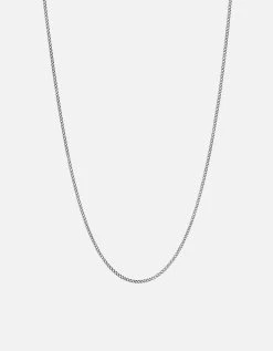 1.3mm Cuban Chain Necklace, Sterling Silver