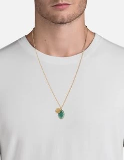 Mini Dove Necklace, 14k Gold/Teal -Online Fashion Accessories 103 0276 finish 14kgoldteal 03 ceae6ba2 bf9c 4668 a895 14355abd420c
