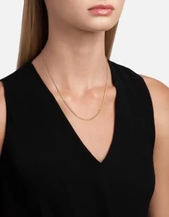 1.3mm Cuban Chain Necklace, Gold -Online Fashion Accessories 103 0279 color polished14kgold 04