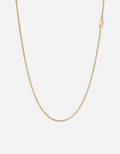 2mm Cuban Chain Necklace, Gold 14 2mm Cuban Chain Necklace, Gold -Online Fashion Accessories 103 0280 color polished14kgold 02