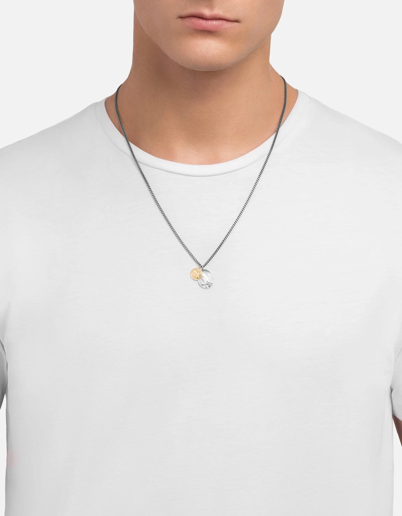 Wolf Pendant Necklace, Sterling Silver/Gold 5 Wolf Pendant Necklace, Sterling Silver/Gold - Image 3