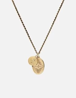 Mini Dove Woven Chain Necklace, Gold/Navy