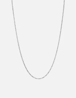 Figaro Chain Necklace, Sterling Silver