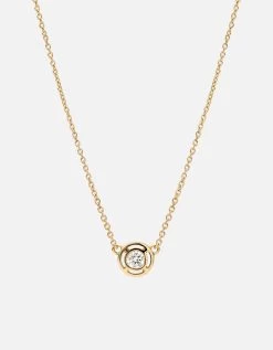 Luna Necklace, 14K Gold/Diamond