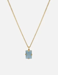Lennox Blue Agate Necklace, Gold Vermeil