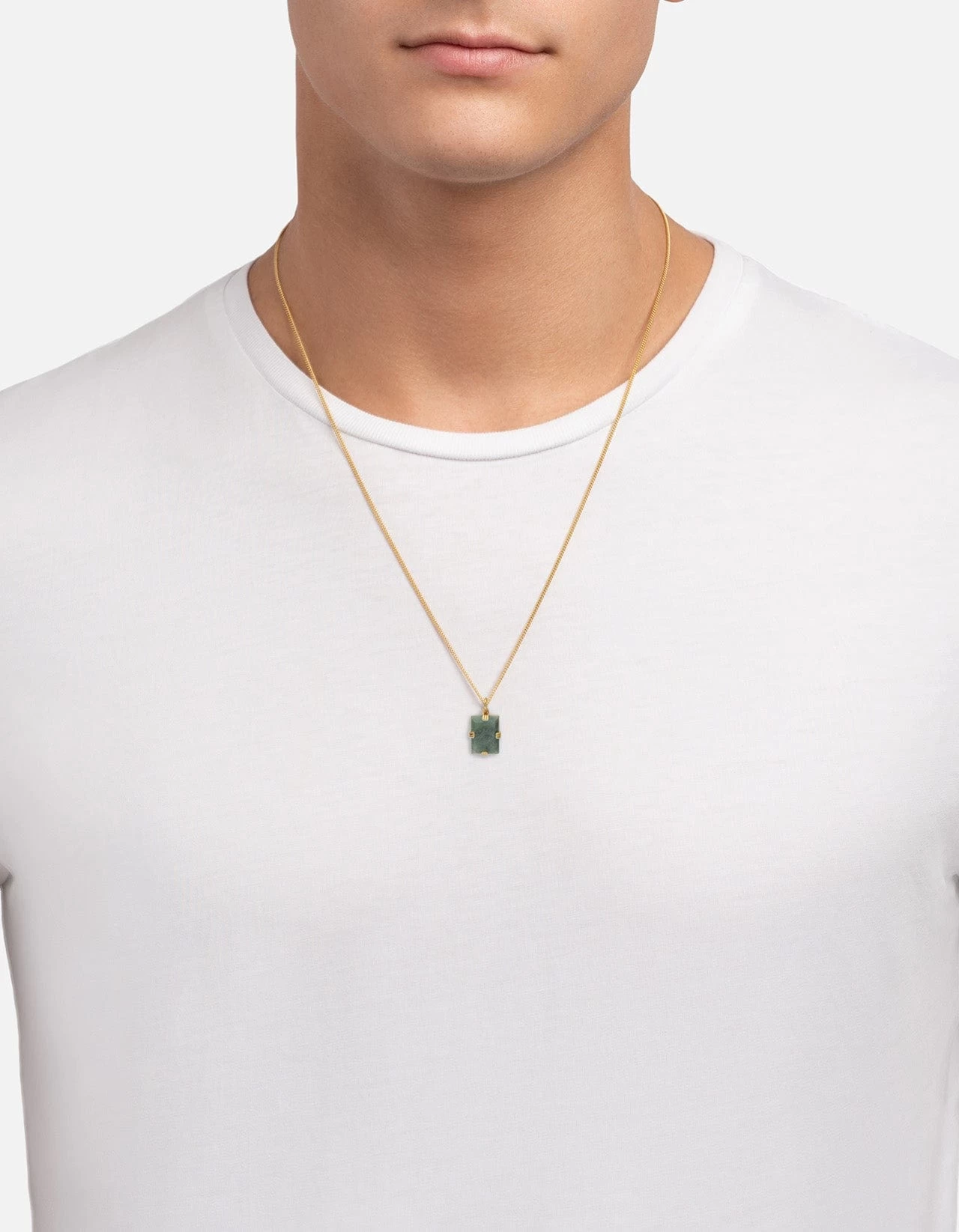 Lennox Jasper Green Necklace, Gold 5 Lennox Jasper Green Necklace, Gold - Image 3