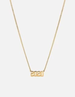 Numero Necklace, 14k Gold
