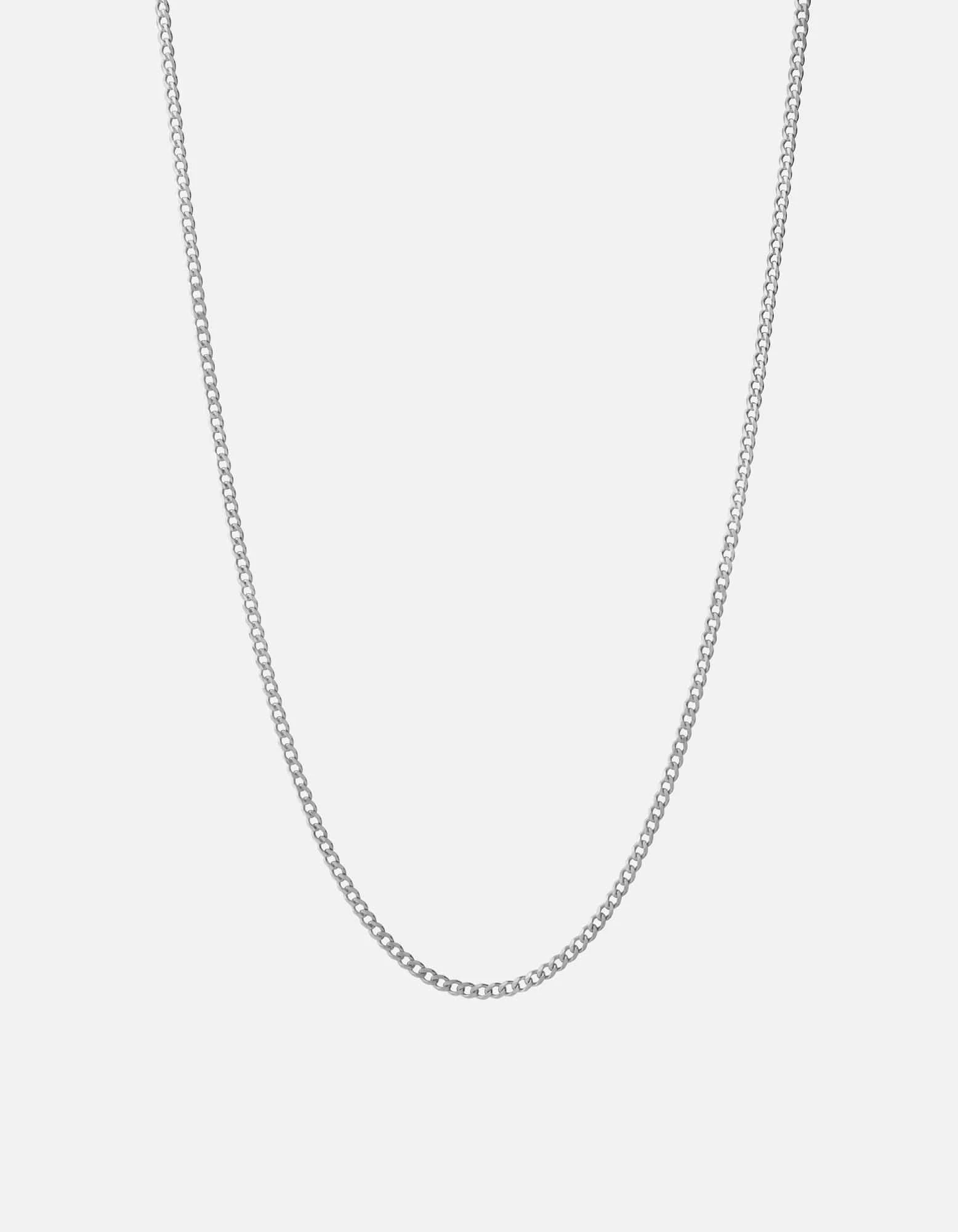 3mm Cuban Chain Necklace, Sterling Silver 6 3mm Cuban Chain Necklace, Sterling Silver - Image 4