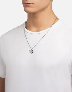 Saint Christopher Surf Necklace, Sterling Silver/Black -Online Fashion Accessories 103 0382 color black 03