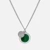 Saint Christopher Surf Necklace, Sterling Silver/Emerald Green
