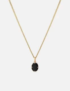 Portal Pendant Necklace, 14k Gold/Black