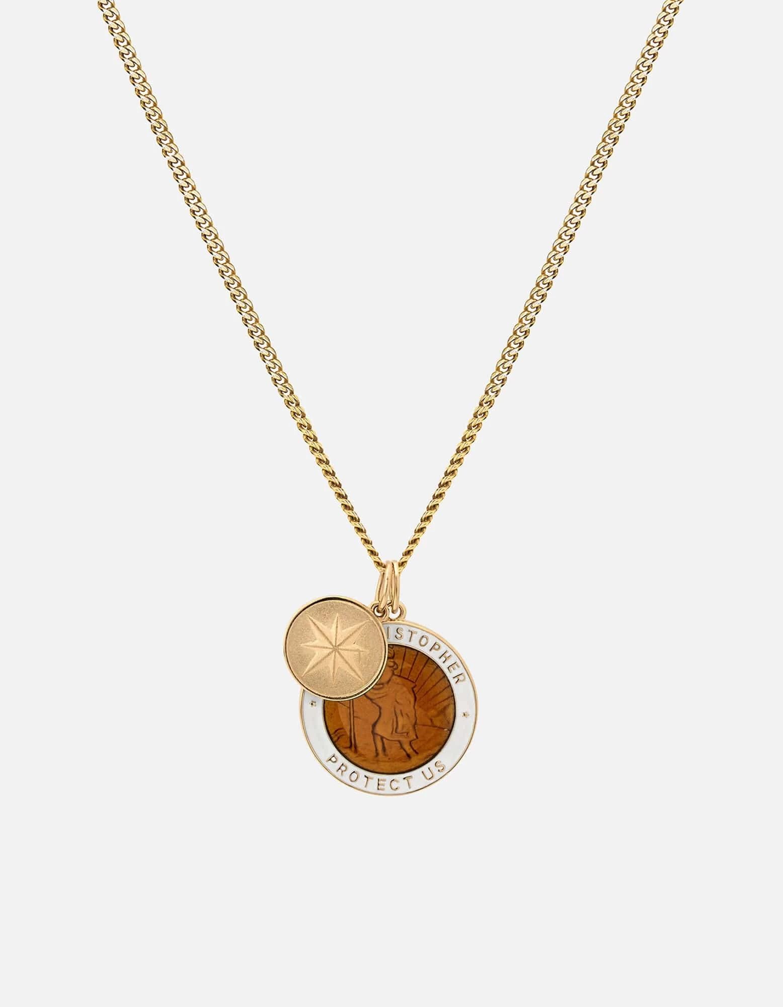 Saint Christopher Surf Necklace, Gold Vermeil/Desert Sun 3 Saint Christopher Surf Necklace, Gold Vermeil/Desert Sun