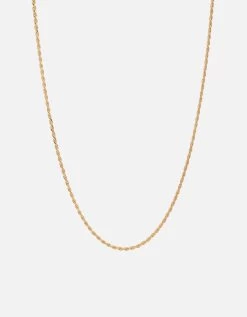 1.8mm Rope Chain Necklace, Gold Vermeil