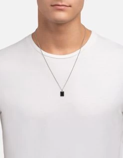 Lennox Onyx Necklace, Sterling Silver -Online Fashion Accessories 103 0405 color black 04