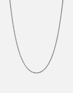 2.4mm Rope Chain Necklace, Sterling Silver