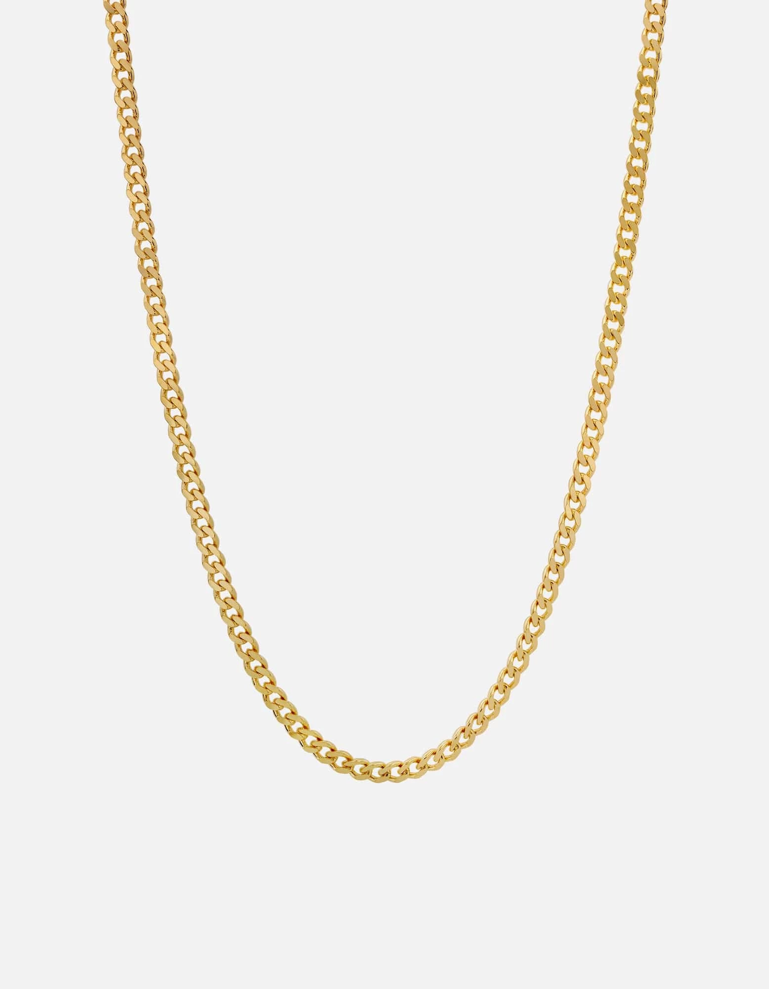 4mm Cuban Chain Necklace, Gold Vermeil 3 4mm Cuban Chain Necklace, Gold Vermeil