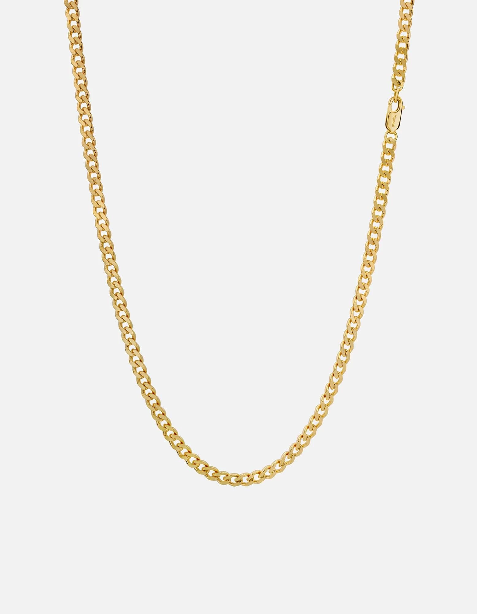 4mm Cuban Chain Necklace, Gold Vermeil 4 4mm Cuban Chain Necklace, Gold Vermeil - Image 2