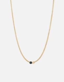 Eye Of Time Type Chain Necklace, Gold Vermeil/Blue -Online Fashion Accessories 103 0503 color 1letterblue 05