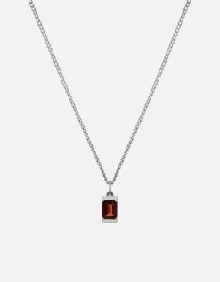 Valor Garnet Necklace, Sterling Silver