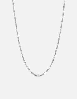 Type Chain Necklace, Sterling Silver