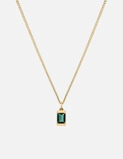 Valor Quartz Necklace, Gold -Online Fashion Accessories 103 0526 color 14kgoldgreen 01