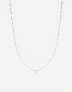 Nava Pearl Necklace, 14k Gold Pavé