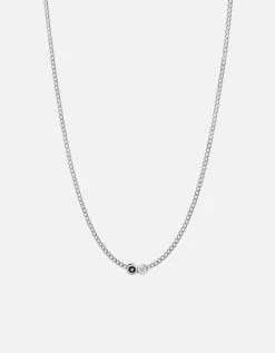 Opus Sapphire Type Chain Necklace, Sterling Silver/Black 17 Opus Sapphire Type Chain Necklace, Sterling Silver/Black -Online Fashion Accessories 103 0530 color 1letterblack 01
