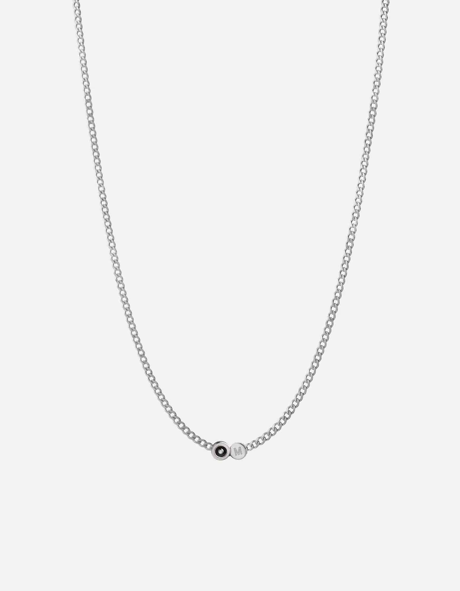 Opus Sapphire Type Chain Necklace, Sterling Silver/Black 6 Opus Sapphire Type Chain Necklace, Sterling Silver/Black - Image 4