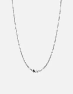 Opus Sapphire Type Chain Necklace, Sterling Silver/Black 20 Opus Sapphire Type Chain Necklace, Sterling Silver/Black -Online Fashion Accessories 103 0530 color 2lettersblack 01