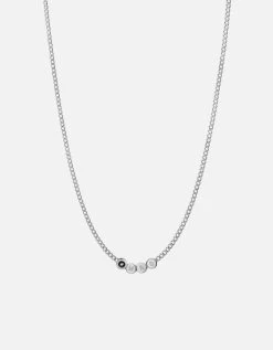 Opus Sapphire Type Chain Necklace, Sterling Silver/Black 23 Opus Sapphire Type Chain Necklace, Sterling Silver/Black -Online Fashion Accessories 103 0530 color 3lettersblack 01