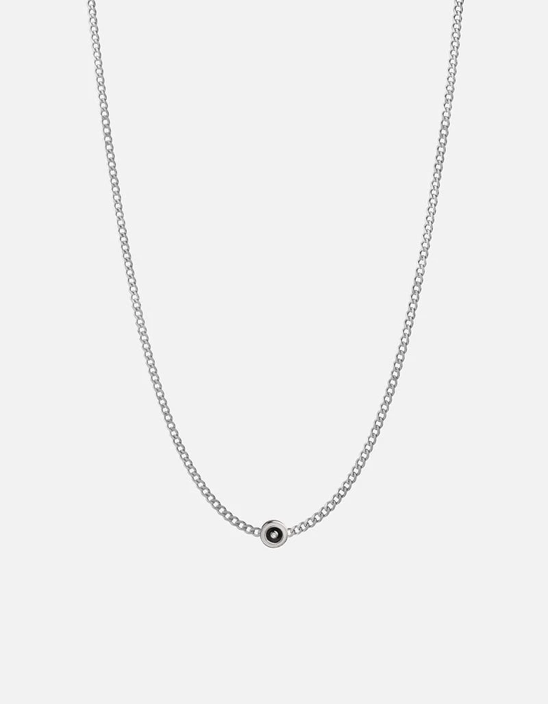 Opus Sapphire Type Chain Necklace, Sterling Silver/Black 3 Opus Sapphire Type Chain Necklace, Sterling Silver/Black