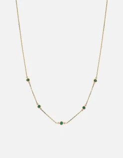 Zaha Chalcedony Necklace, 14k Gold Pavé