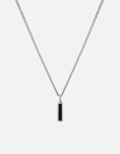 Slim Totem Onyx Necklace, Sterling Silver