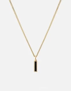 Slim Totem Onyx Necklace, Gold Vermeil