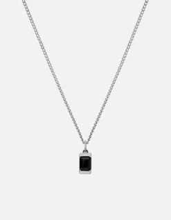 Valor Onyx Necklace, Sterling Silver