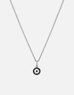 Ojos Necklace, Sterling Silver/Linen 38 Ojos Necklace, Sterling Silver/Linen -Online Fashion Accessories 103 0609 color black 01