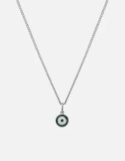 Ojos Necklace, Sterling Silver/Green