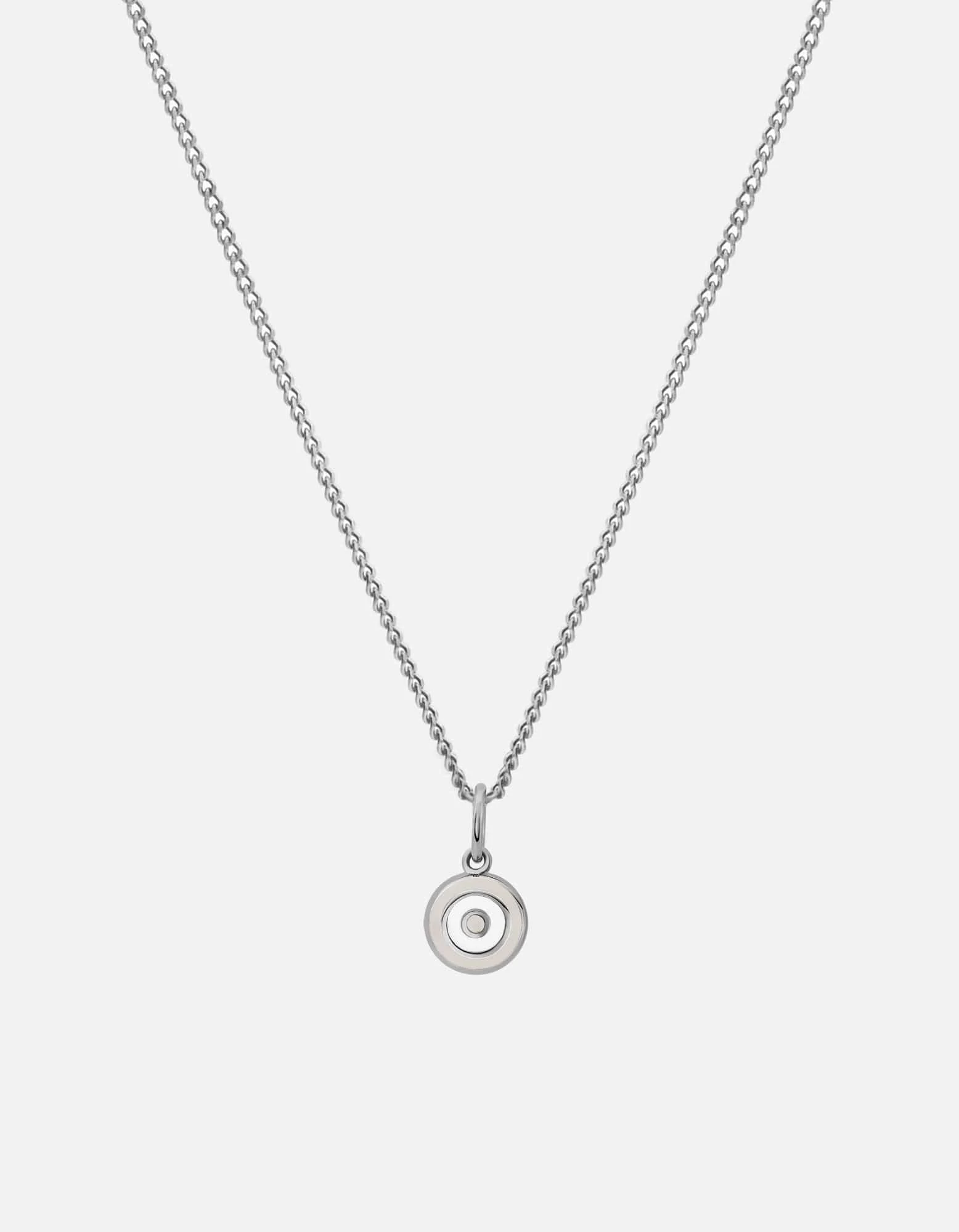 Ojos Necklace, Sterling Silver/Linen 3 Ojos Necklace, Sterling Silver/Linen