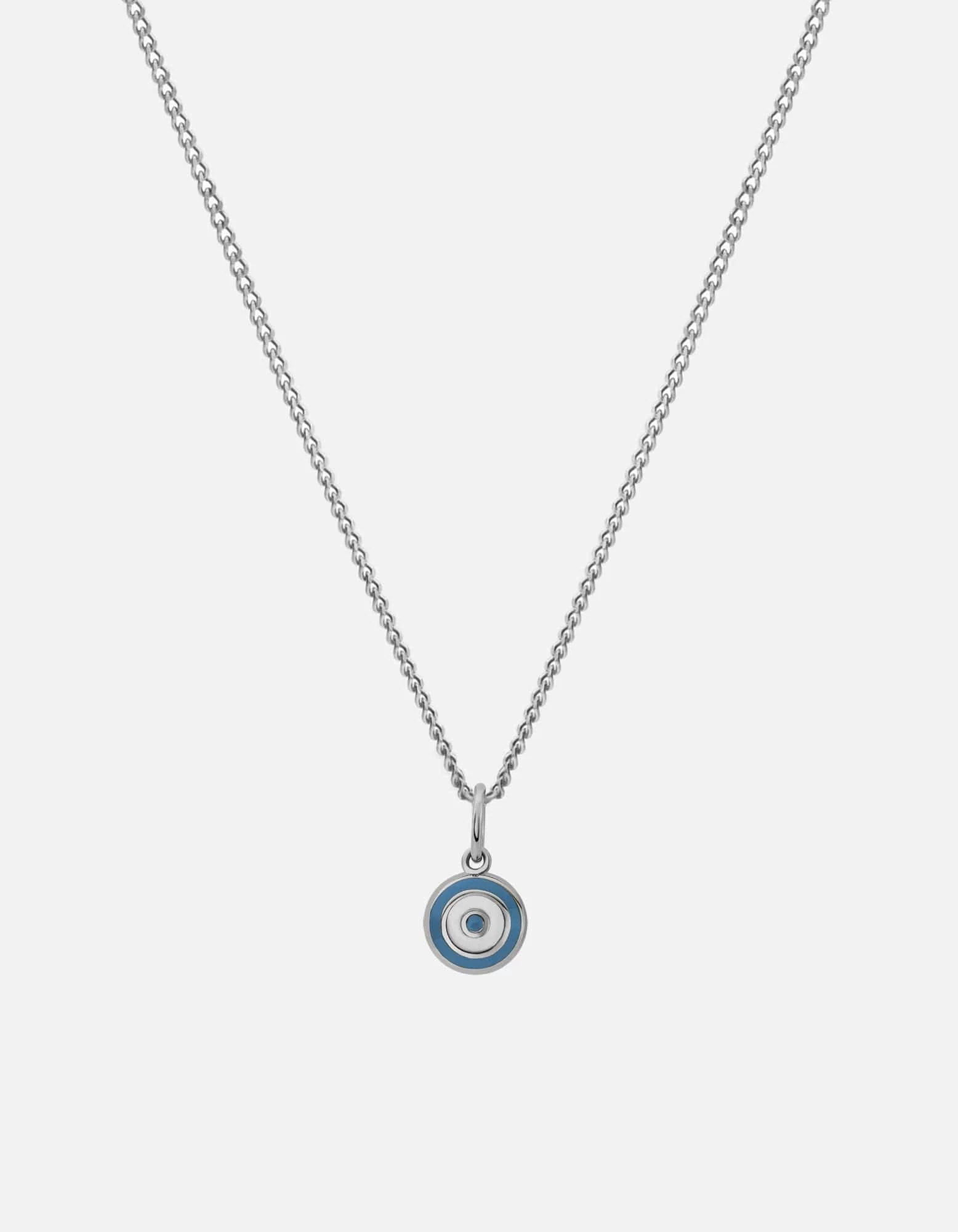 Ojos Necklace, Sterling Silver/Linen 7 Ojos Necklace, Sterling Silver/Linen - Image 5