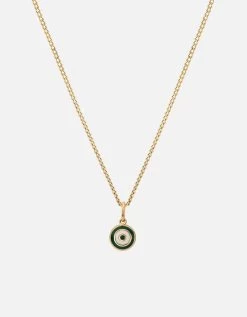 Ojos Necklace, Gold Vermeil/Linen -Online Fashion Accessories 103 0610 color green 01 8ac35908 4d24 4be2 900f 273b57f285f9